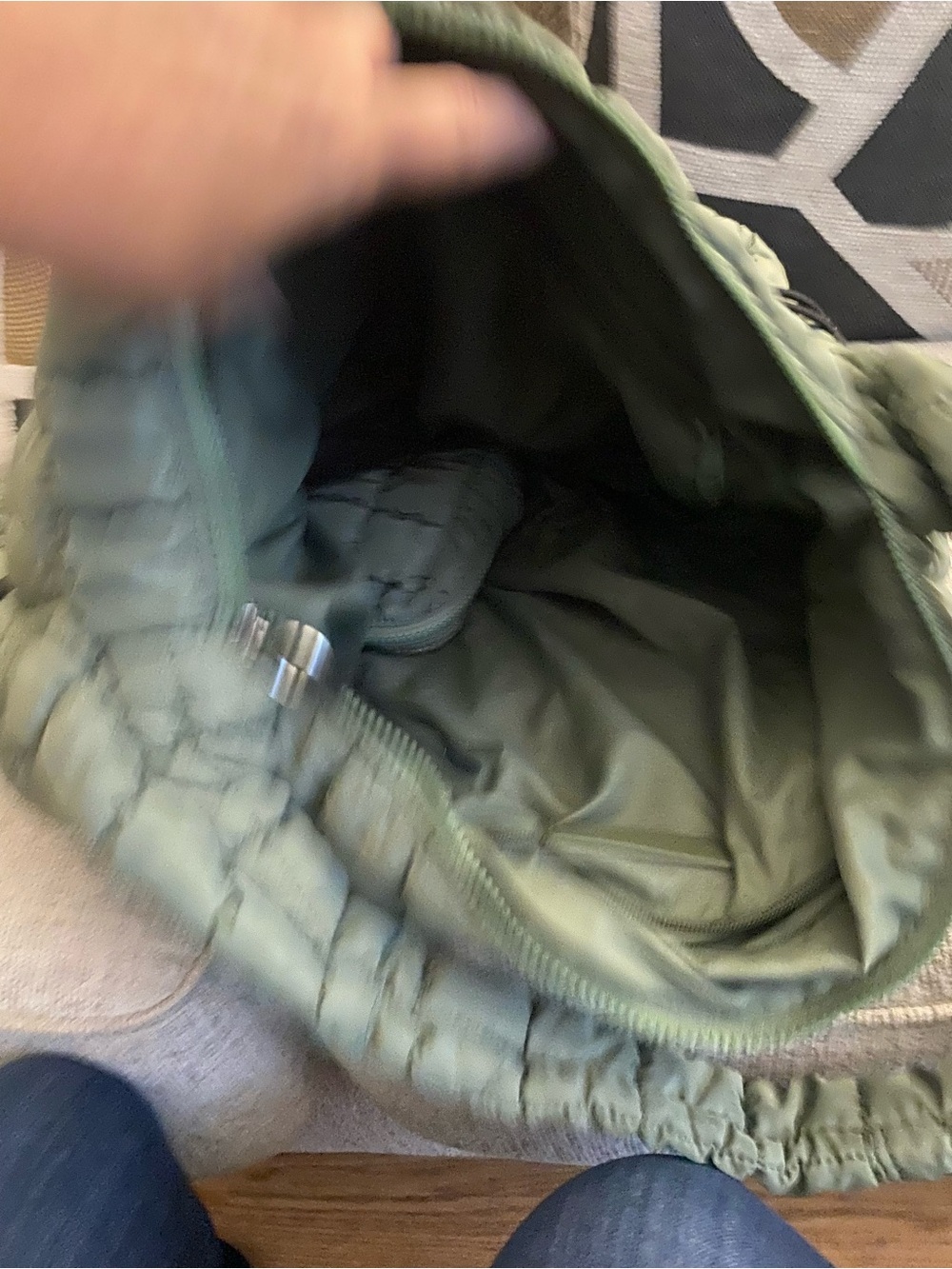Free people Quilted Shoulder Tote Bag in Sage Green - Picture 9 of 9